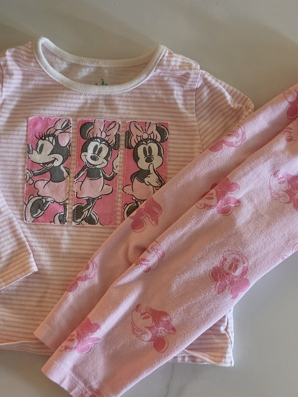 Disney Pink Minnie Mouse Striped Pajama Set